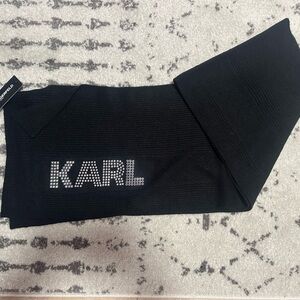 Karl Lagerfeld Black Knit Scarf